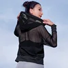 Blesskiss Mesh Yoga Top Sport Shirt Fitness Women Summer Hooded Long Sleeve Sports Wear For Ladies Workout Gym T Shirt ► Photo 2/5