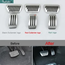 Tonlinker Interno Modificato Gas/pedale del freno adesivi Copertura per Mitsubishi Outlander A 2016-18 Styling Auto 2 Pcs alluminio Coperture