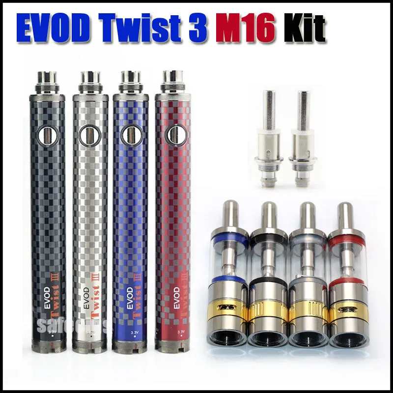 Evod twist III Battery M16 Dual Coil Atomizer Starter Kit 1600mah