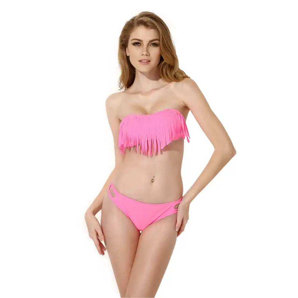 Bikini light pink swimsuit, stocking pantyhose pics