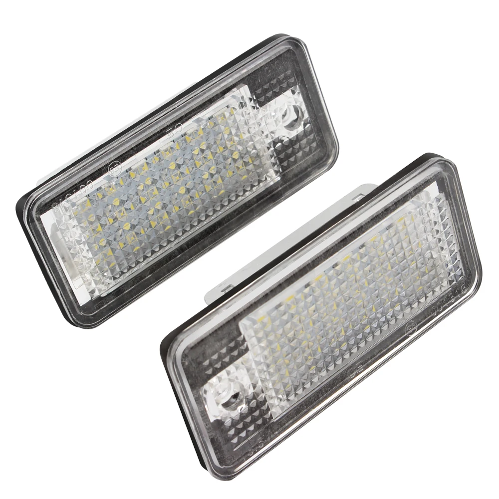 

2pcs Car License Plate Light For 5W 6500K 18 LEDs Number Plate Lamp for Audi A3 A4 A6 A8 Q7 Car-styling Automobile Light Source