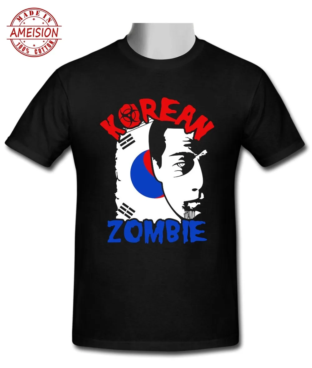 Новая Корейская черная футболка Zombie Chan Sung Jung модные новые футболки Новинка топы с
