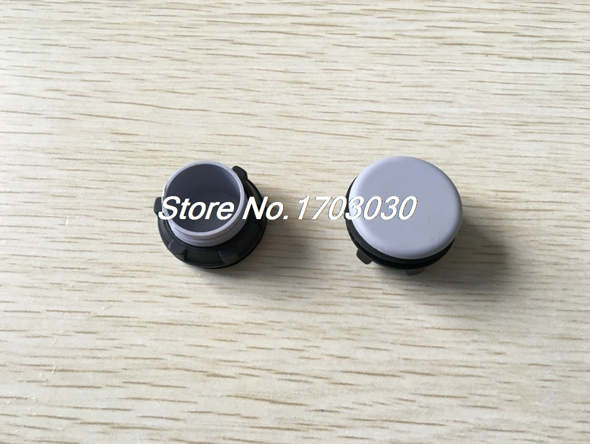 

3 Pcs Gray Plastic Push Button Switch 22mm Mount Hole Panel Plug Cap