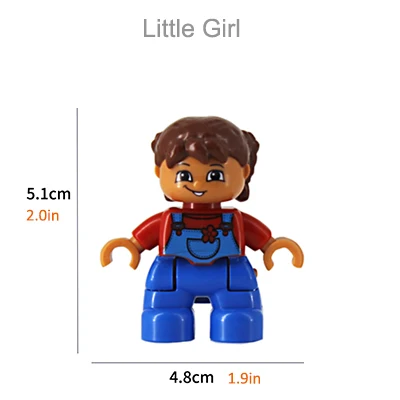 Строительные блоки персонажи серии family фигурки совместим с Duplo кирпичи Duplo совместимые фигурки пластиковые игрушки Детский подарок - Цвет: little girl