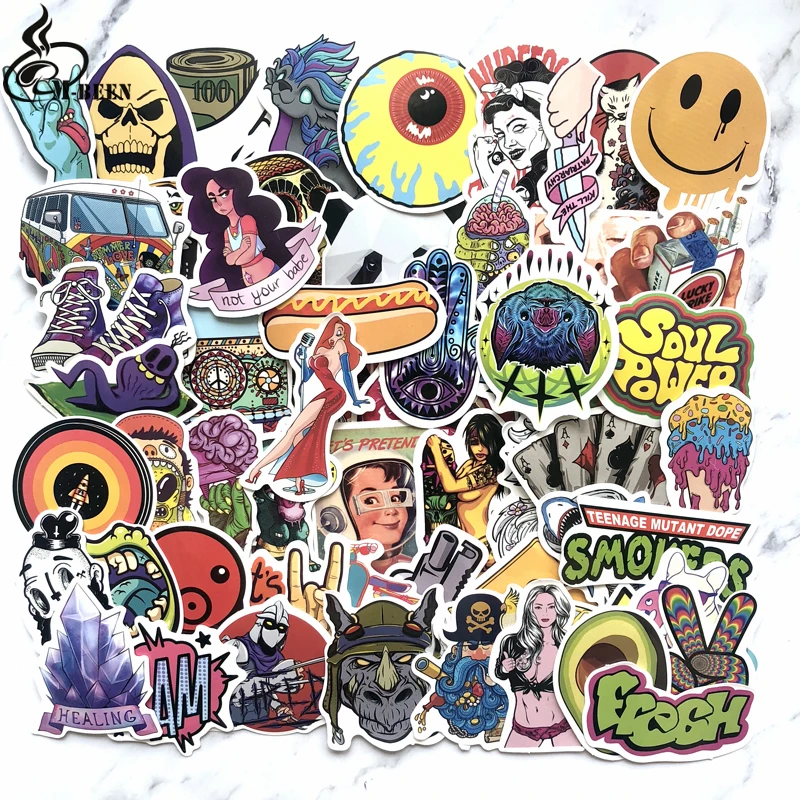 

66pcs Mixed funny Flamingos car stickers for Home decor jdm on laptop sticker fridge skateboard doodle laptap DIY toy decal