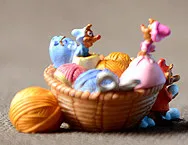 

Collection Original Cute Cinderella Mouse Woolen Basket Anime Action DIY PVC Figure Toy Birthday Gift Decoration