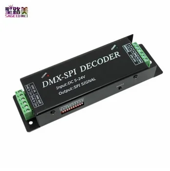 

DMX200 DC5V-24V SPI signal LED DMX512 to SPI decoder, led digital light DMX controller for 2801 6803 2812 2811ic led pixel strip