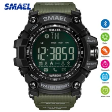 SMAEL Bluetooth Smart Sport Men Watch Top Brand Army Green Style Clock Call Reminder Calorie Digital Men’s Watches Relogio Reloj