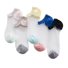 5 пар сексуальных коротких носков Женская шелковая сетка с кристаллами для девочек Вязаные кружевные прозрачные летние невидимые носки по щиколотку тапочки милые Sox