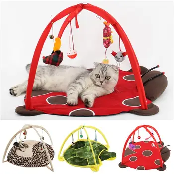 

Funnyt Cat Play Tent Multifunction Cat Hammocks Kitten Sleep Bed Foldable Cat Mat with Balls Cat Play House Toys