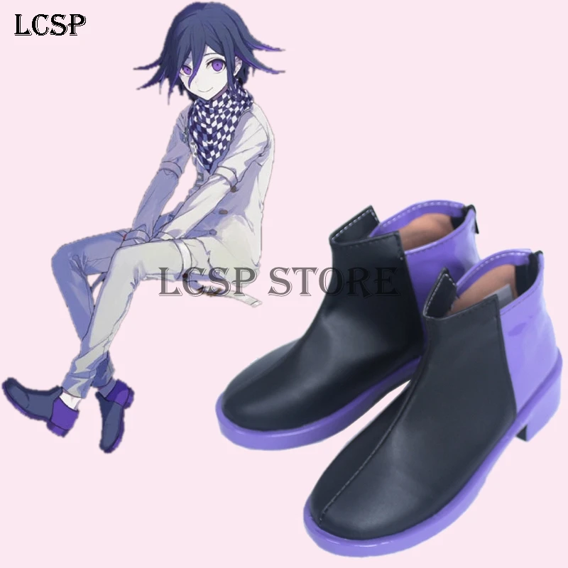 

LCSP Danganronpa V3 Ouma Kokichi Cosplay Boot Japanese Anime Ankle Boots Shoes