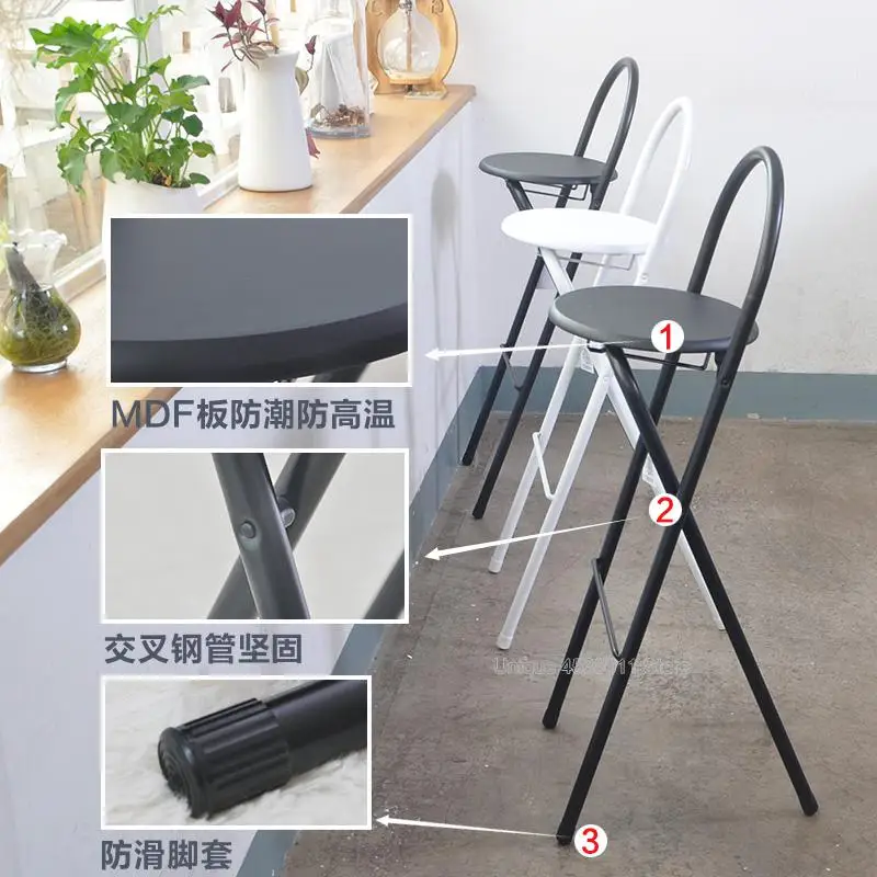 15%Folding chair bar high chair stool home backrest chair simple portable thickening adult living room chair 15%Folding chair bar high chair stool home backrest chair simple portable thickening adult living room chair