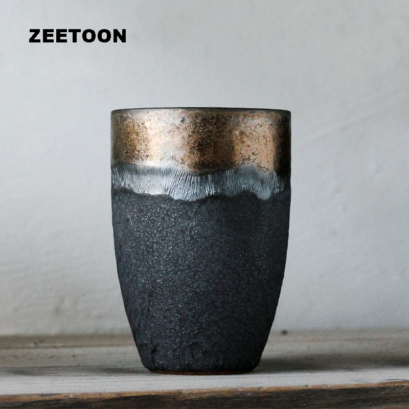 

280ml Japanese Style Lover's Coarse Pottery Coffee Mug Teacup Jingdezhen Ceramic Master Tea Cup Creative Vintage Home Decoration