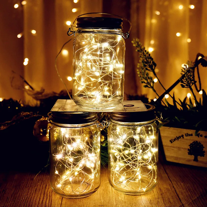Outdoor Waterproof IP65 LED Solar Mason Jar Lid Lights Decorative