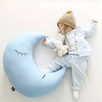 

cute blue plush moon toy creative stuffed moon pillow gift about 70cm