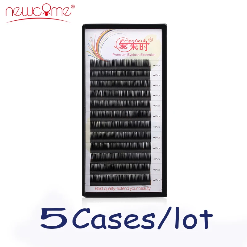 

NEWCOME All Size 5trays Individual Eyelash Extension Korea Silk Volume Eyelash Extension Natural Handmade Eyelashes Makeup Tools