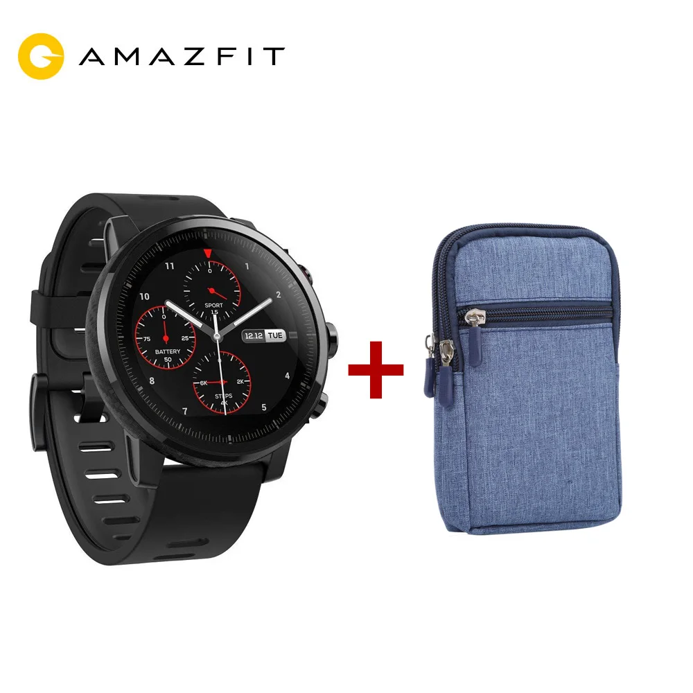 Xiaomi mi Huami Amazfit 2 Amazfit Stratos 2 умные часы мужские с gps Xiao mi часы PPG пульсометр 5ATM - Цвет: Strat2BC-BLB