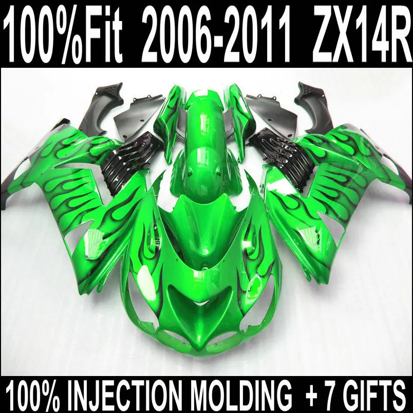 Корпус из АБС-пластика для Kawasaki zx14r 2006-2011 Обтекатели Ninja ZX14R 06 07 08 09 10 11 Обтекатель