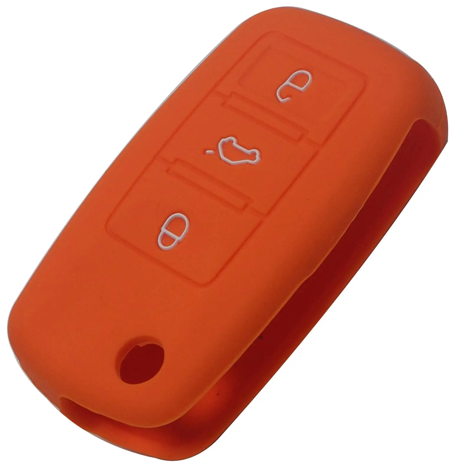 3 кнопки силиконовый для ключа автомобиля чехол для VW Golf 4, 5, 6, 7, бора для Golf, Jetta, Polo MK4 MK6 Bora Passat B5 B6 превосходные тигуан жук - Цвет: Оранжевый