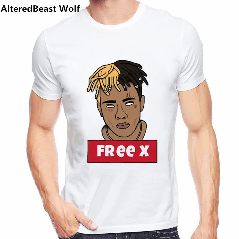 2018 Xxxtentacion Character Print T-Shirt Fashion Casual Fitness Cool O-neck Men's T Shirt Summer Short Sleeve Men Clothing