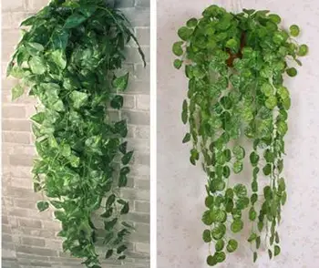 

6Pcs/Lot Long Artificial Plants Green Ivy Leaves Artificial Climbing Tiger Grape Vine Fake Foliage Leaves Wedding Home Decor