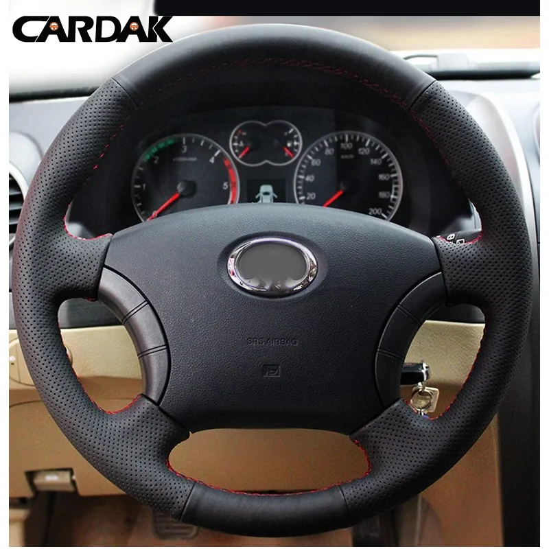 

CARDAK Hand-stitched Leather Car Steering Wheel Covers For Great Wall Haval Hover H3 H5 Wingle 3 Wingle 5 Car accessories