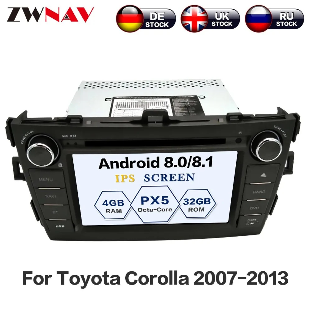 

ZWNAV Android 8.0 System Car DVD Player GPS Navigation For Toyota Corolla 2007-2013 Headunit Multimedia GPS SAT NAV