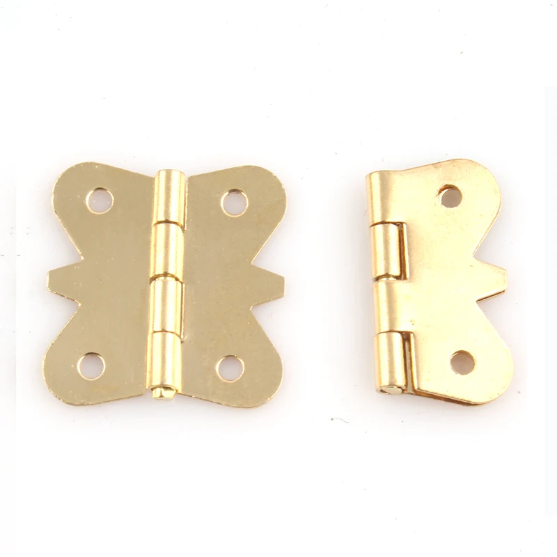 200PCS/LOT Solid Brass Butt Hinge Hinges Butterfly Design For Jewelry Chest Gift Wine Music Box