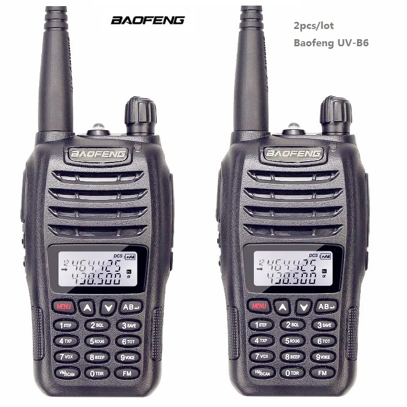 

2PCS Baofeng UV-B6 Walkie Talkie FM Transceiver for Hunting RadioHam Radio HF Transceiver two Way RadioHandheld Hand BF B6