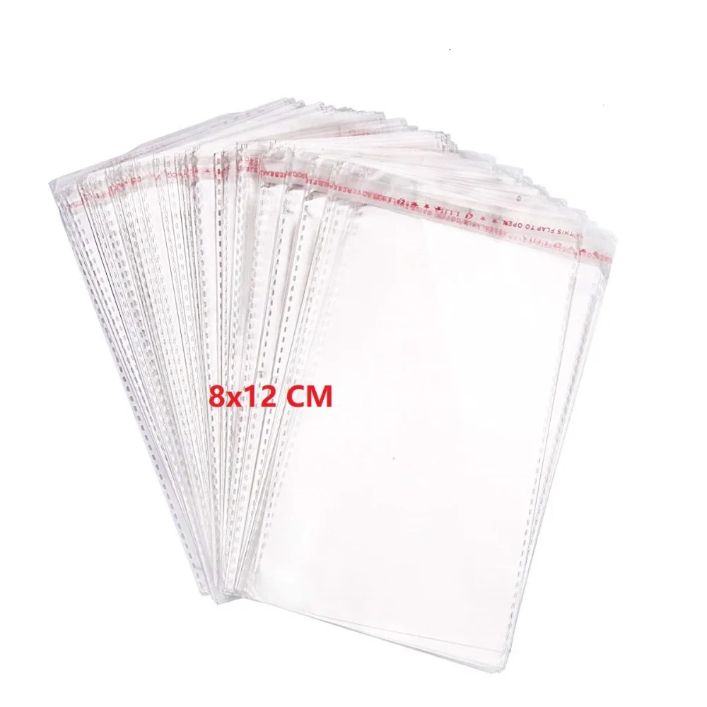 

200PC Small Adhesive Pocket Transparent Plastic Bag Poly Packaging Opp Pocket