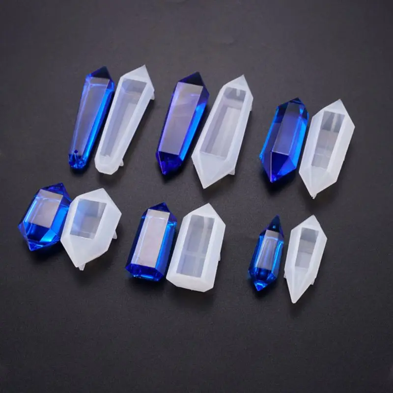 

6 Pieces Pendulum Silicone Casting Molds, Cone Epoxy Resin Molds, Resin Stone Pendulum Crystal Column Pendant Silicone UV Resin