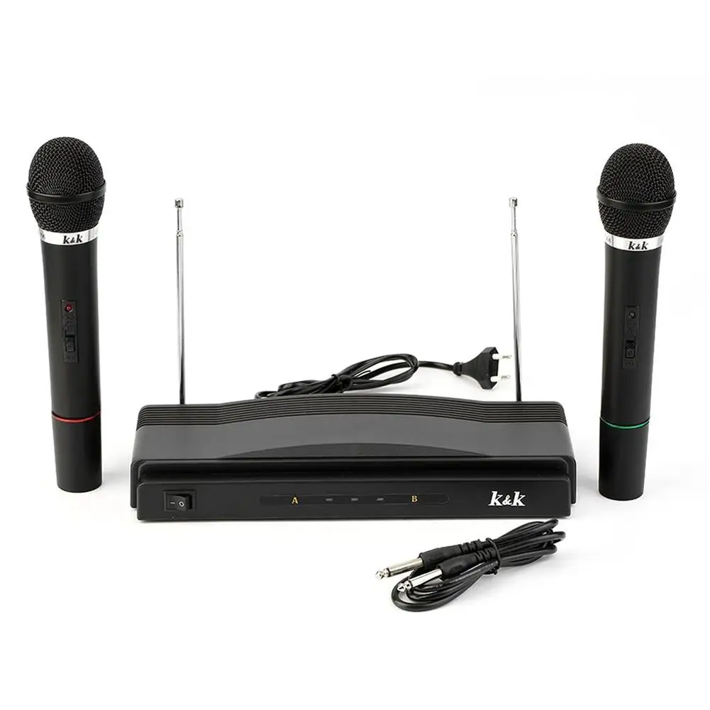 

Fashion Professional Home Bar Wireless Microphone Receiver System Dual Handheld Mics Set