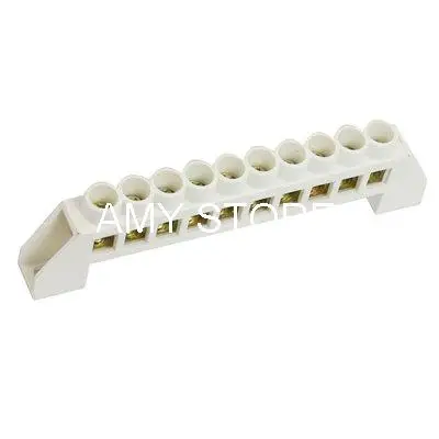 

White Single Row 10 Position Screw Terminal Block Cable Connector