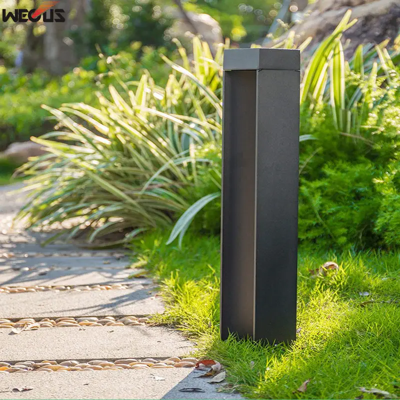 (WECUS) Newest Arrival Outdoor Led Lights COB Led Chip Led Lawn Lamps 10W LED Bollard lights for Garden Yard Square Lighting