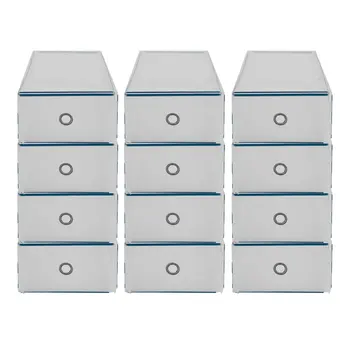 

Multifunction 12 Grids Plastic Shoes Storage Finishing Box Big Enough Shoe Holder Easy DIY Organizer Home Use Toiletry Kits