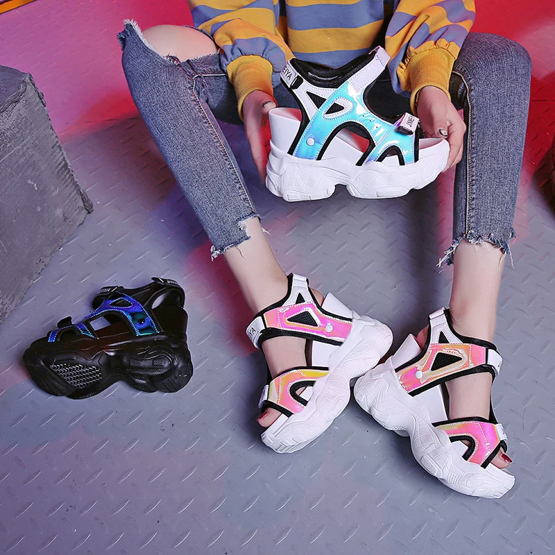 Women Sandals Summer 11 High Heels Chunky Sandals Elevator Casual Shoes Woman Hight Increase Slippers Slides Sandalias Mujer Women Sandals Summer 11 High Heels Chunky Sandals Elevator Casual Shoes Woman Hight Increase Slippers Slides Sandalias Mujer