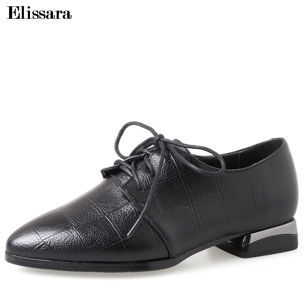 

Women Casual Square Low Heels Pointed Toe Lace Up Pumps Shoes Women Office Shoes Ladies Pumps Plus Size 33-43 Elissara