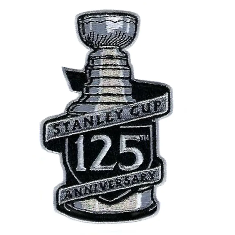 9cmH 125th Aniversary NHL Кубок Стэнли финальная вышитая хоккейная Джерси Железная на значок патчи