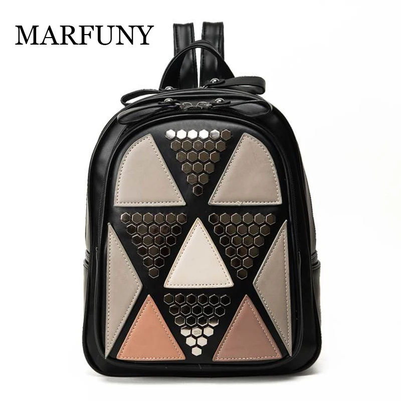 

MARFUNY 2018 New Bling Sequins Small School Backpack Mini PU Leather Women Backpack Luxury Shiny Patchwork Backpack for Students