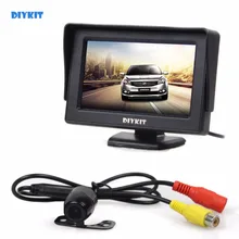 Diykit Универсальный 4.3 дюймов Цвет TFT ЖК-дисплей автомобиля Мониторы с HD заднего вида автомобиля Камера парковка Системы видео кабель