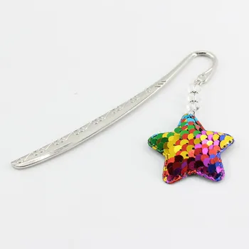 

New creative Cute Scales Sequin Design Alloy Bookmark For Books School Students Vintage Bookarks Beautiful Gift Book Clip 3Color