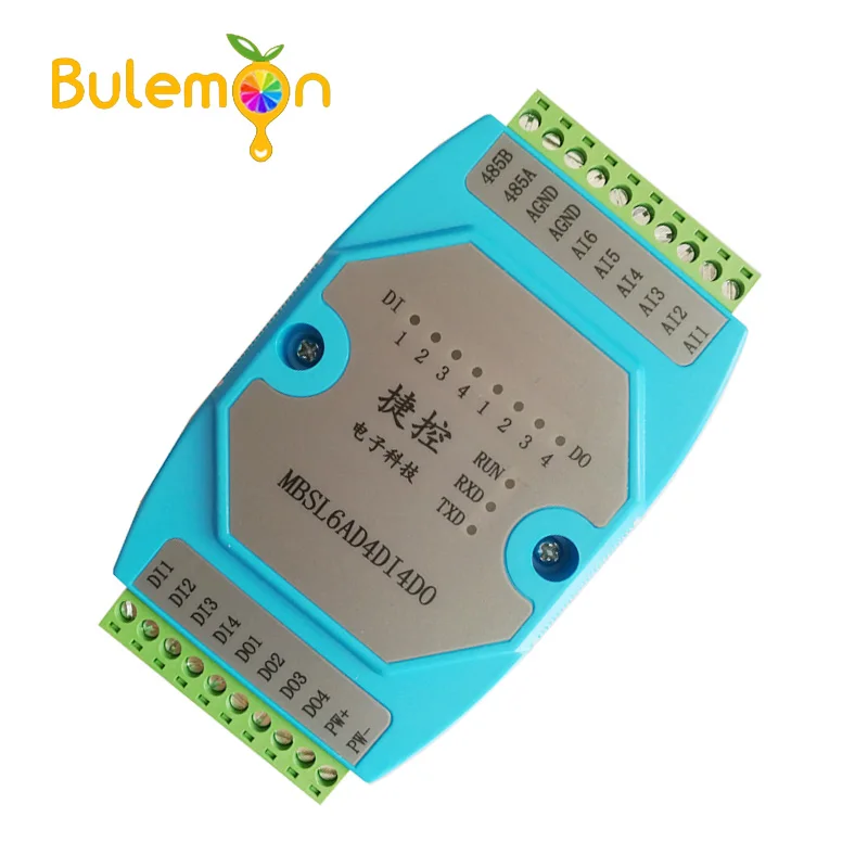 

6AD/4DI/4DO Road 0-20mA Analog input 4 Road digital output Module MODBUS communication RS485 data acquisition isolation