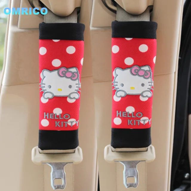Cartoon Hello Kitty Seat Belt Cover PP Cotton Safty Belt Covers For