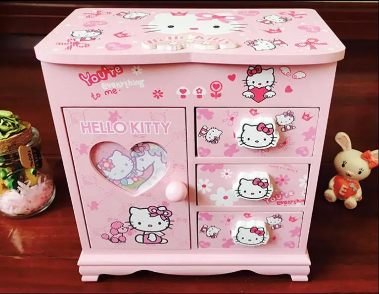 YM 720 мультяшная hello kitty Прекрасная деревянная шкатулка аксессуары