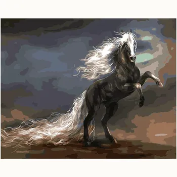 

Abstract running Horse Oil Painting pictures By Numbers Digital Pictures Coloring by hand Unique Gift Home Decoration