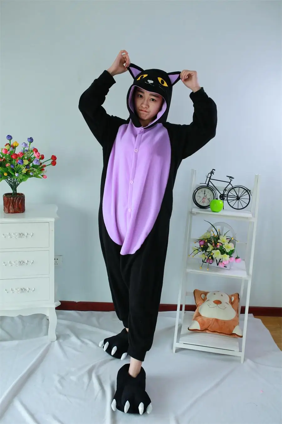 

Kigurumi Adult Kigurum Onesies Animal Midnight Cat Pajamas Cosplay Clothing Sleepwear Romper