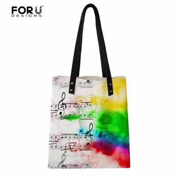 

FORUDESIGNS Luxury Women Handbag Music Notes with Piano Keyboard Prints High Quality PU Leather Women's Tote Bags Handbags Woman