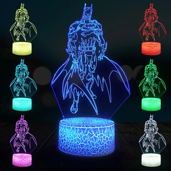 

Comics Figure Batman 3D Lamp Party Decorative USB LED Multicolor Creative Table Lamp Boy Birthday Gift BedRoom Night Light