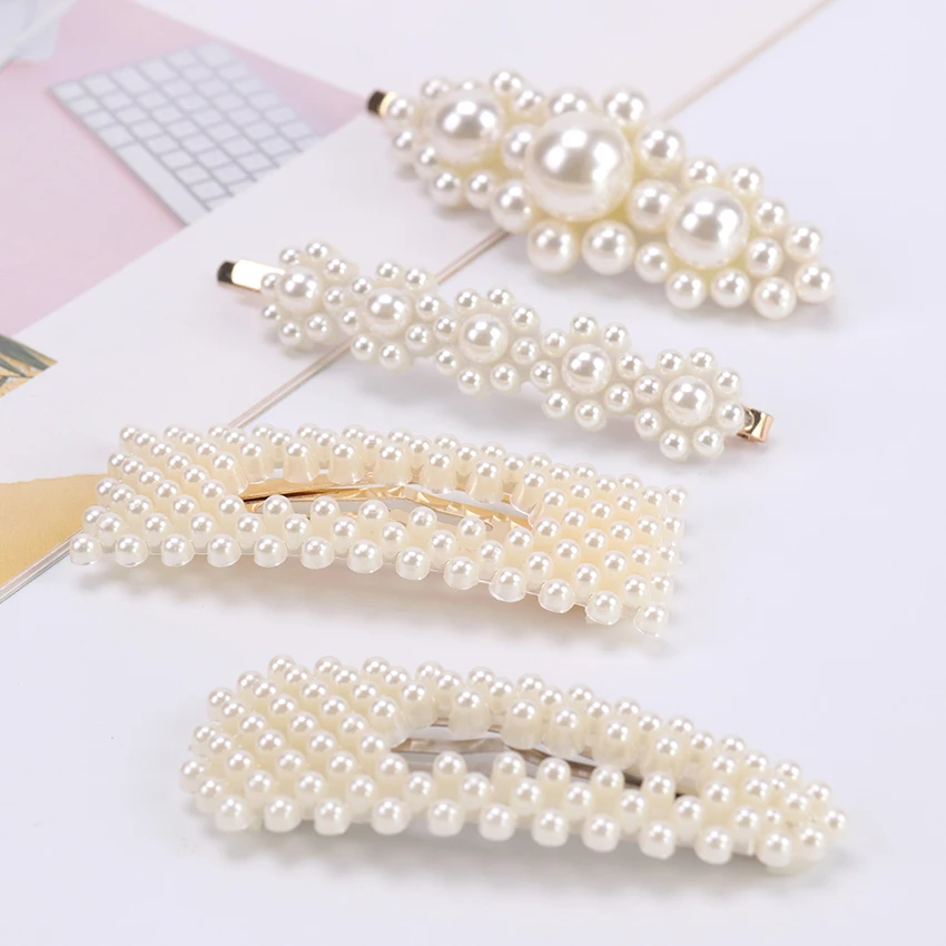 

1PC Full Pearls Hair Clips For Women Fashion Sweet Imitation Korean Style Hair Pins Alloy BB Hairgrip Girls Hair Accessories