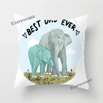 

Pillow Case 45*45 Elephants Home Decor Cushion Cover Cute Animal Pillow Covers